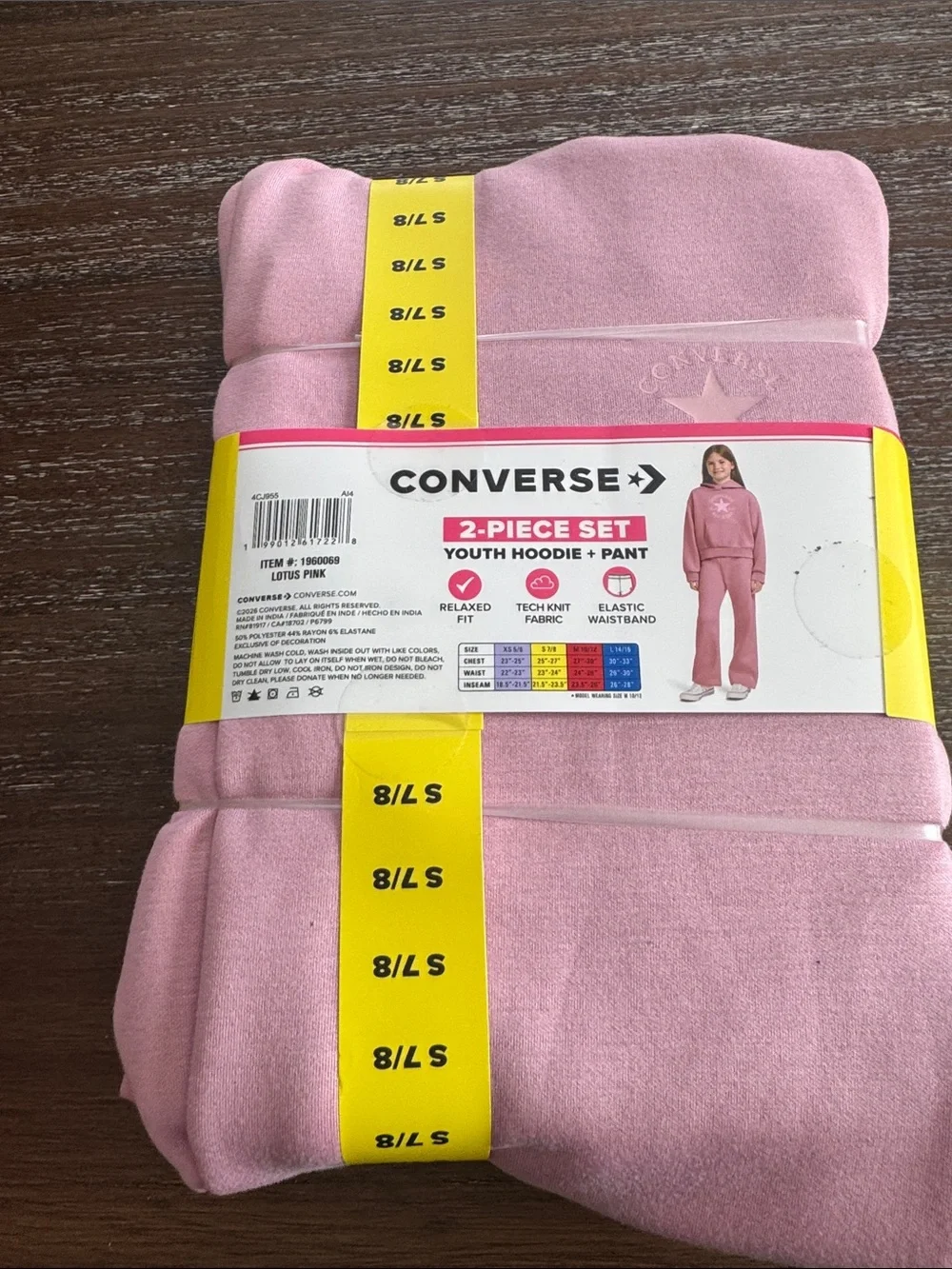Converse Youth Pink Hoodie & Jogger Set Size 7/8